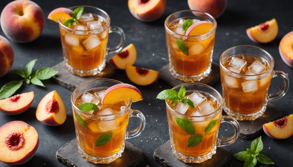Découvrez 5 recettes rafraîchissantes de thé glacé pêche et gingembre